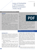 Dimensional Accuracy of Hydrophili