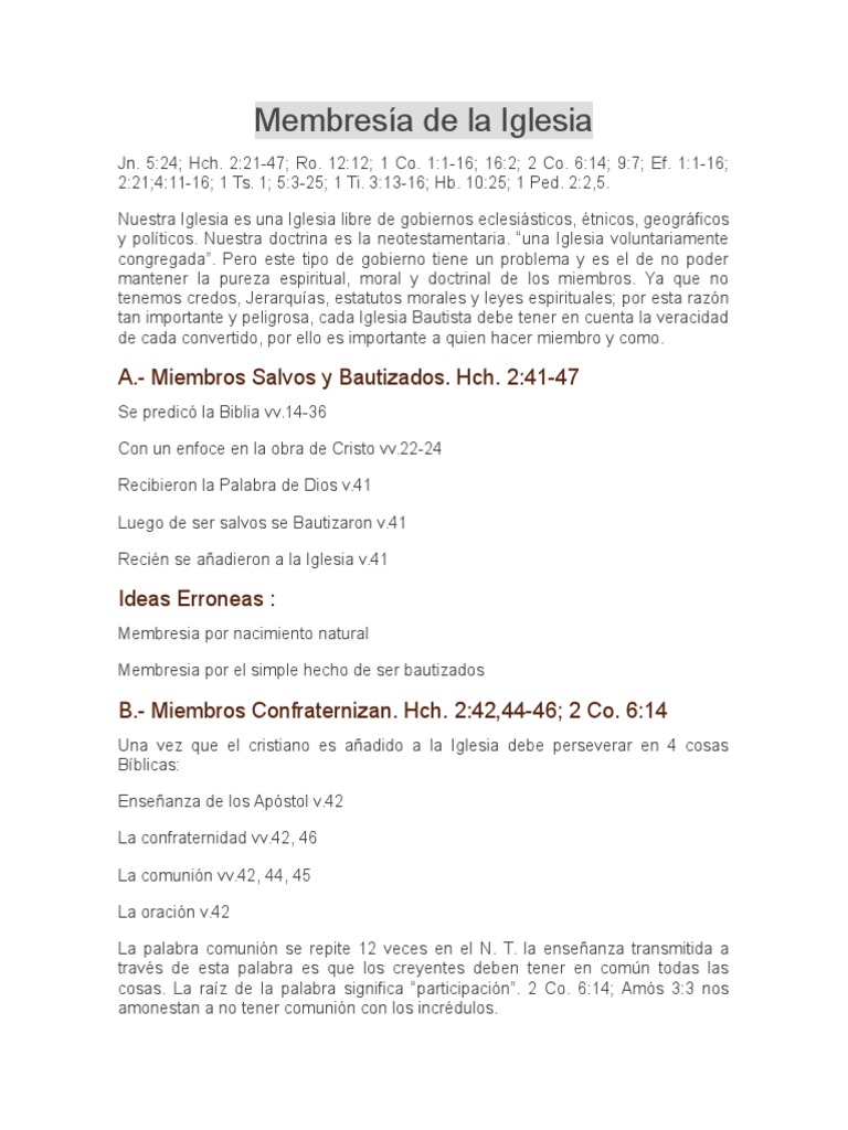 Membres a de la iglesia bautismo iglesia cristiana