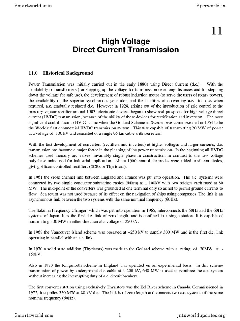 HVDC Transmission System Overview | PDF | High Voltage Direct Current ...