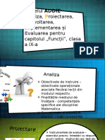 Modelul ADDIE - Naliza, Roiectarea, Ezvoltarea, Mplementarea Și Valuarea Pentru Capitolul Funcții", Clasa A IX-a