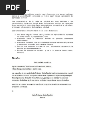 Ejemplo De Solicitud De Servicio