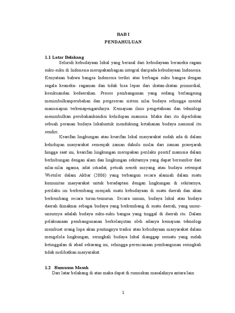 Makalah Kearifan Lokal