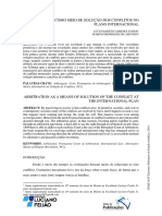 A Arbitragem Como Meio de Solucao Dos Conflitos No Plano Internacional