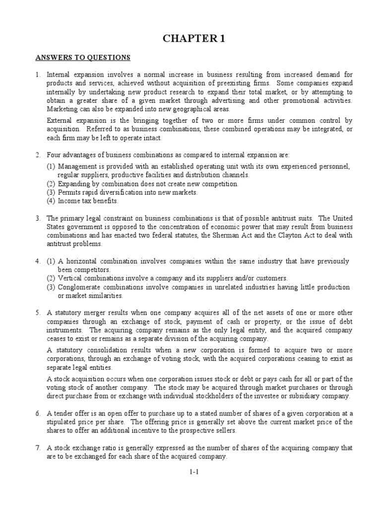 CH 01 | PDF | Mergers And Acquisitions | Fair Value