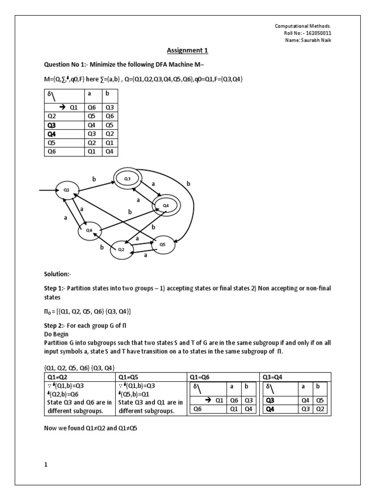 CM Assignment Saurabh 162050011 | PDF | Formal Methods | Computational ...