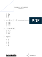 Prueba de Matemática: Facsímil N°4