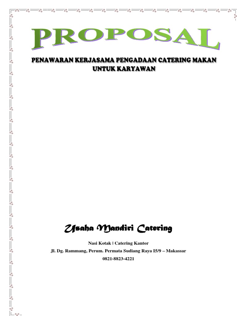 327296834 Contoh Proposal Kerjasama Catering Perusahaan Docx