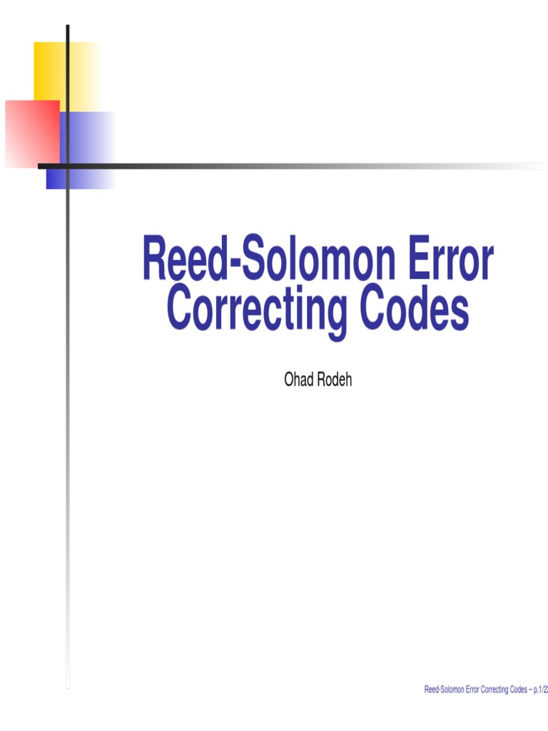 Reed Solomon Forward Error Correction Error Detection And