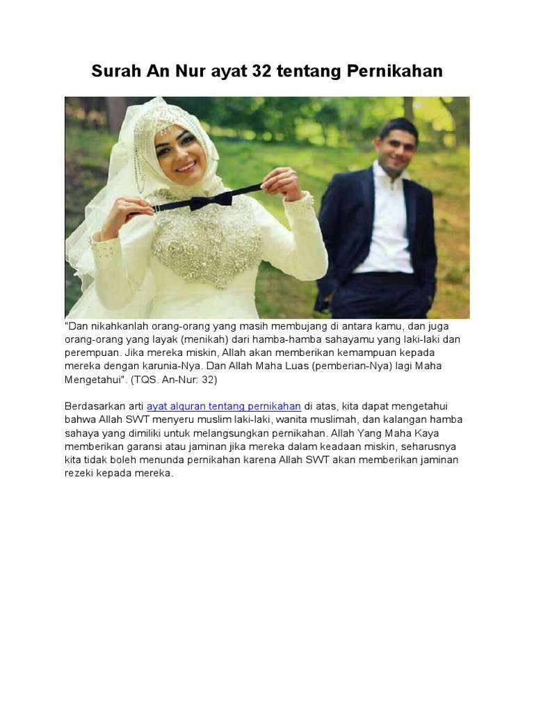 Surah An Nur Ayat 32 Tentang Pernikahan  PDF