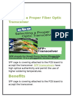 Selecting a Proper Fiber Optic Transceiver