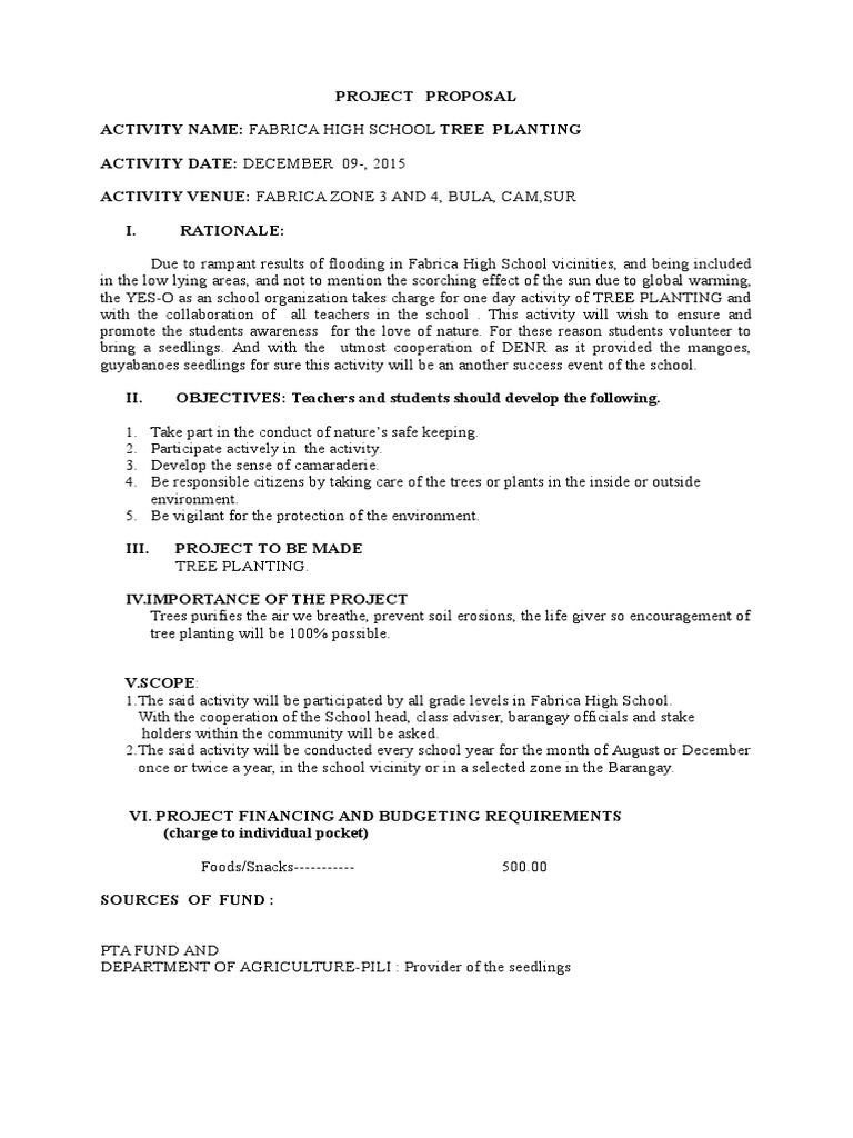 Activity Proposal Schools