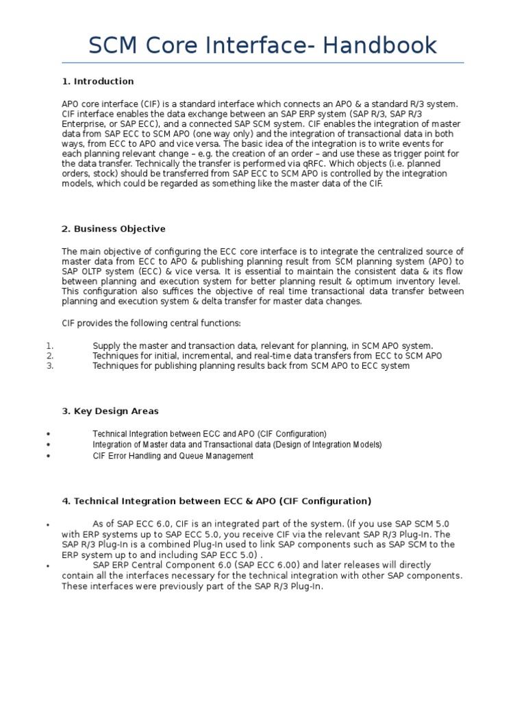 SCM Core Interface Configuration Guide | PDF | Error Detection And ...