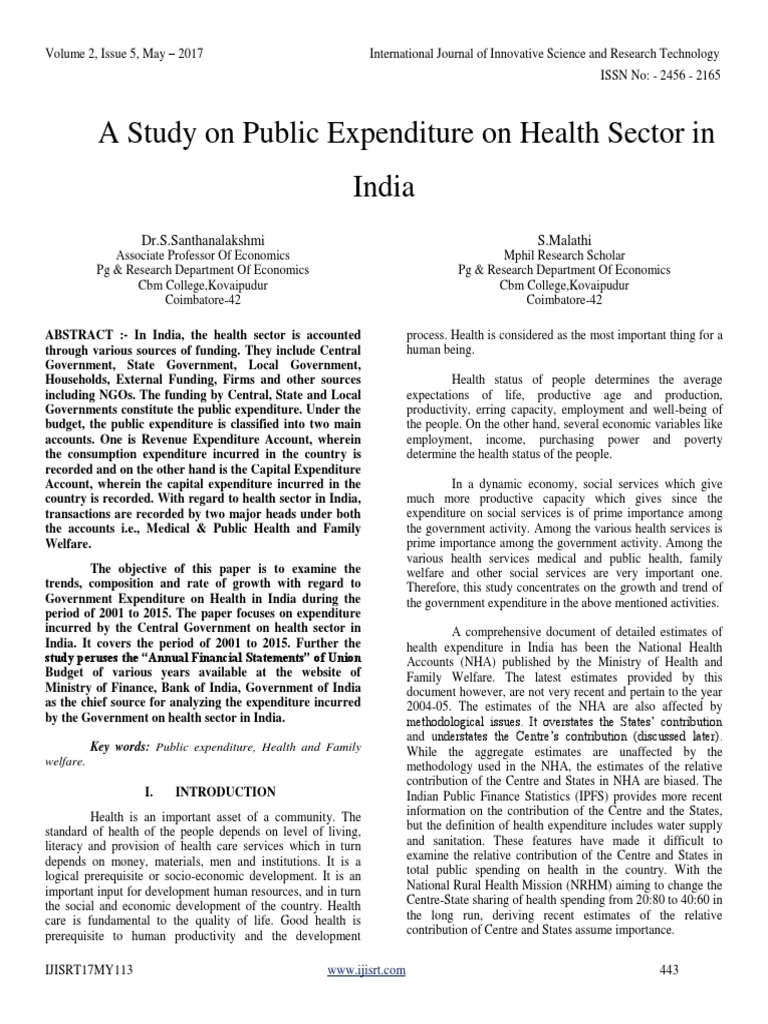 Public Health Expenditure Trends in India | PDF | Public Finance ...