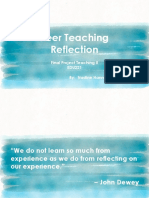 Peer Teaching Reflection: Final Project Teaching II EDU221 By: Nadine Hanna Al Shaikh