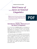Third Course of Lectures On General Linguistics, Saussure