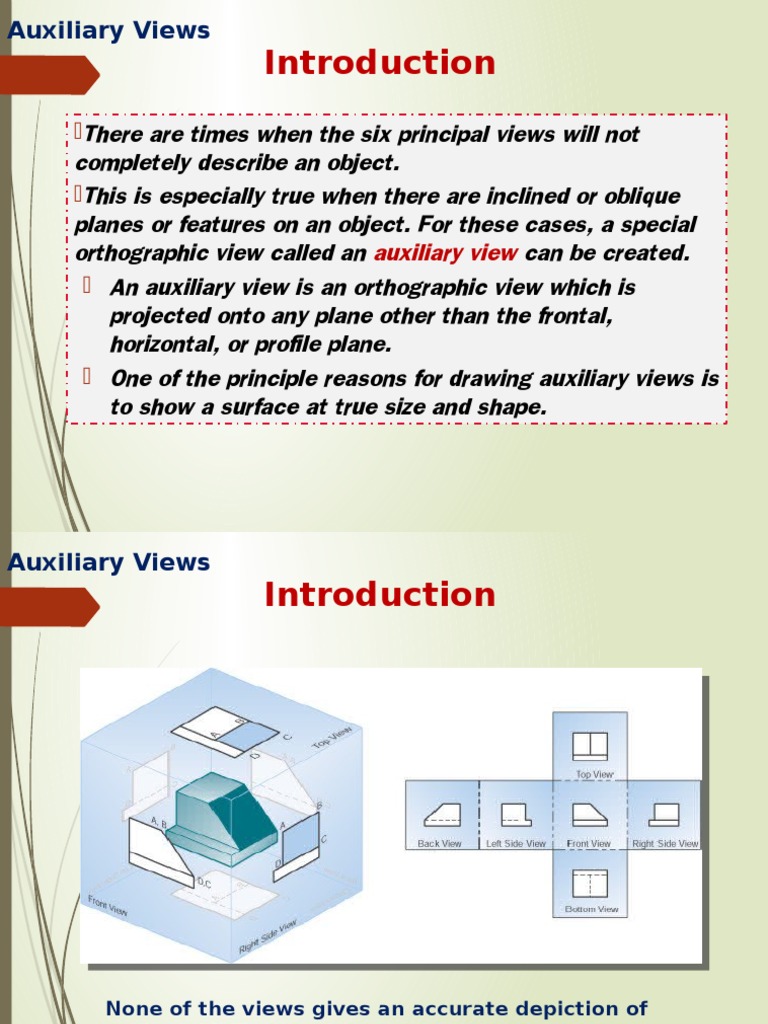 Auxiliary Views Plane (Geometry) Technical Drawing