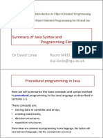 Summary of Basic Programming Elements