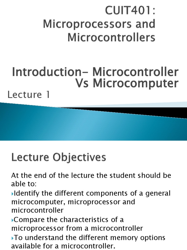 Microprocessors Vs Microcontrollers PDF Microprocessor Central Processing Unit