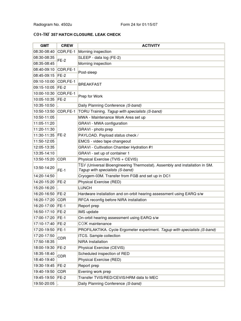 NASA 167292main 01 15 2007 TL | PDF | Space Missions | Space Exploration