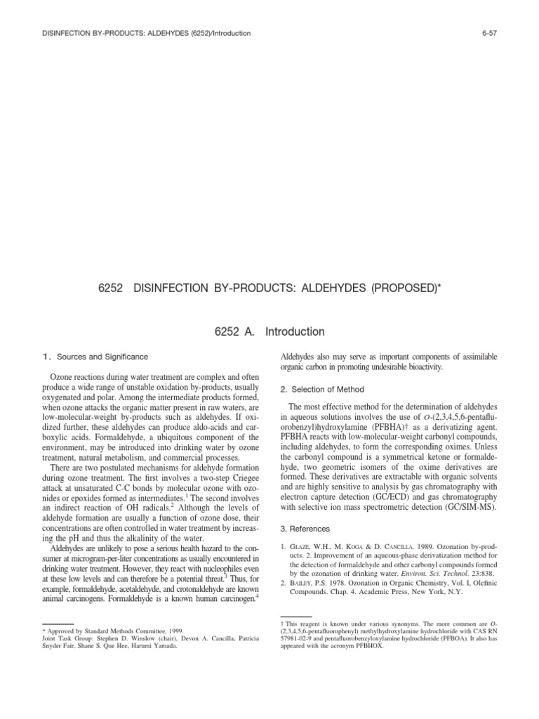 6252 Gas Chromatography Aldehyde