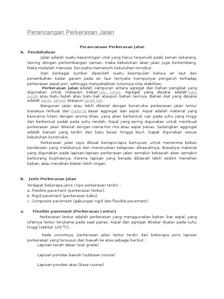 Perancangan Perkerasan Jalan Pdf