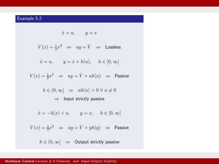 Passivity in Nonlinear Control Systems | PDF
