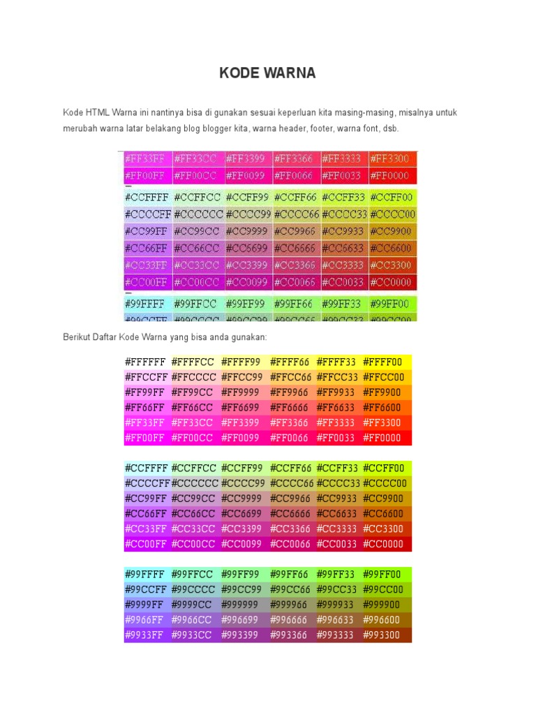 Kode Warna | PDF
