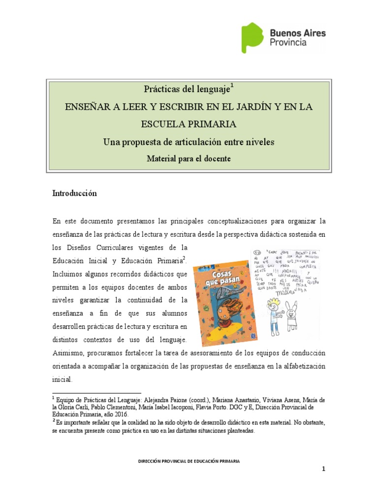 Enseñanza de Lectura y Escritura Escolar | PDF | Jardín de infancia ...