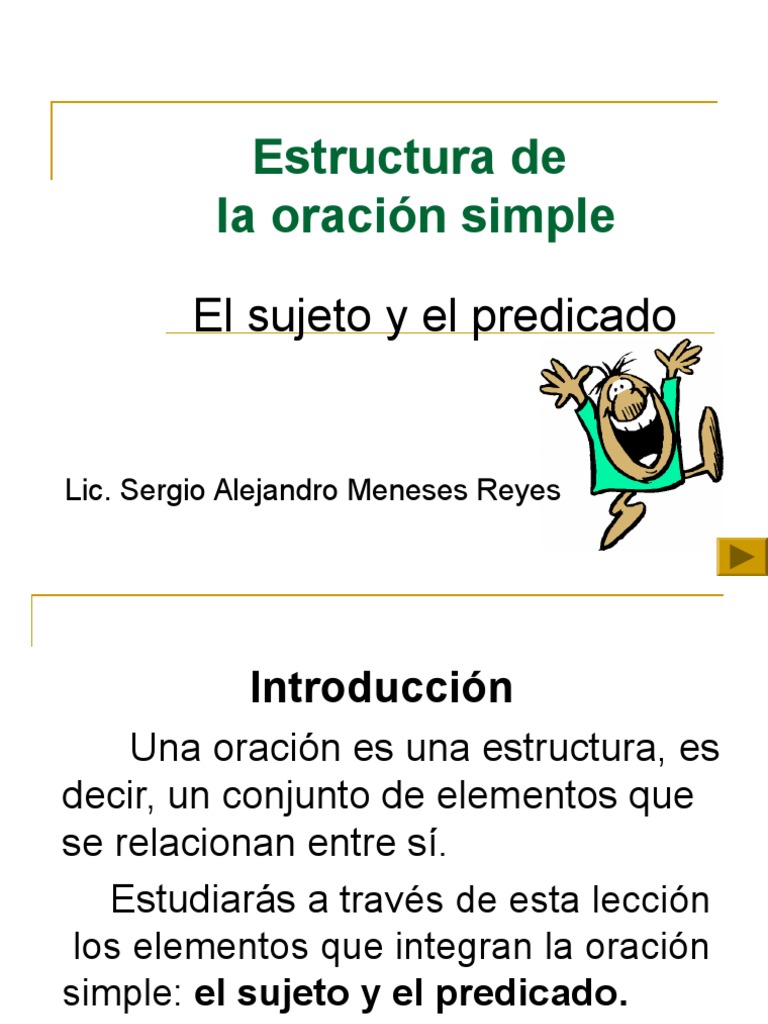 Estructura de la Oración Simple | PDF | Asunto (gramática) | Predicado ...