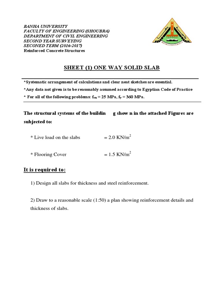 One Way Solid Slab Design Guide | PDF | Building Technology | Industries