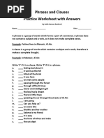 Download Phrases and Clauses Practice Worksheet by Safia Haroon Rasheed SN350287585 doc pdf