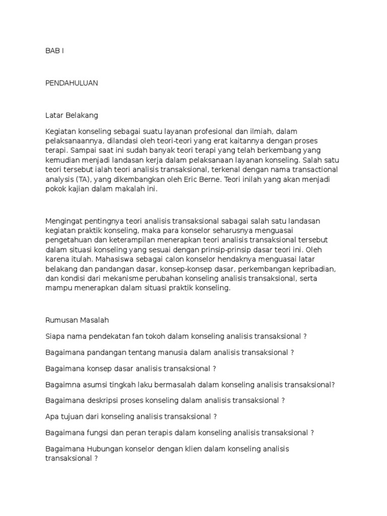 Analisis Transaksional Pdf