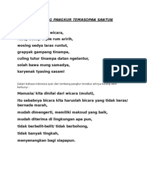 Bacutna larik kapapat tembang pangkur iki prayoga