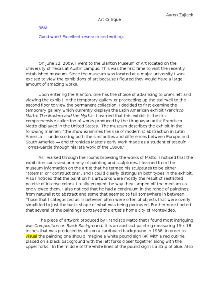 98/A Good Work! Excellent Research and Writing | PDF | Paintings ...