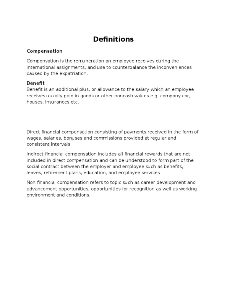 International Compensation & Benefits Guide | PDF | Compensation And ...