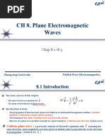 CH 8. Plane Electromagnetic Waves: Chap 8.1 8.3