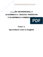 Tema 1 Specialised Texts in English IPA EEII 14-15