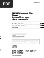 FM/AM Compact Disc Player Autoestéreo para Disco Compacto: CDX-S2010X CDX-S2010T CDX-S2010C