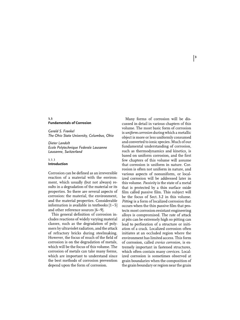 Chemistry Encyclopedia of Electrochemistry, Volume 04 Corrosion and