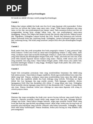 Contoh Paragraf Perbandingan Pdf