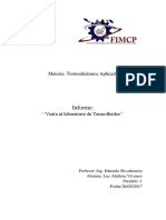 Informe de Visita Al Laboratorio de Termofluidos