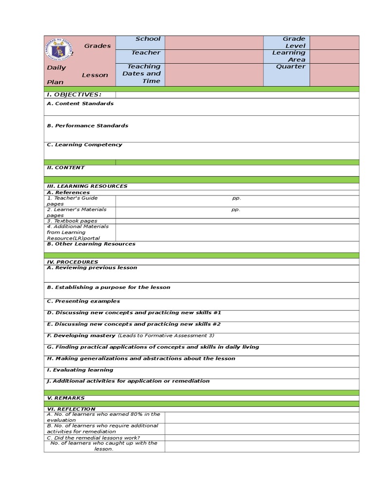 DLL Template | PDF