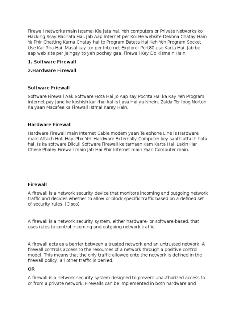 Understanding Firewall Types and Functions | PDF | Firewall (Computing ...