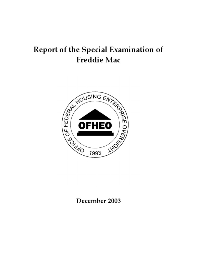 Report of The Special Examination of Freddie Mac Special