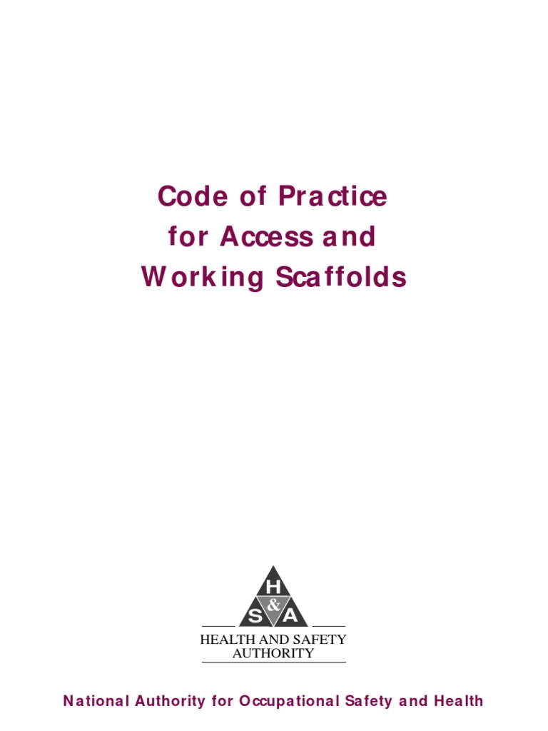 Scaffolding Code of Practice Scaffolding Risk