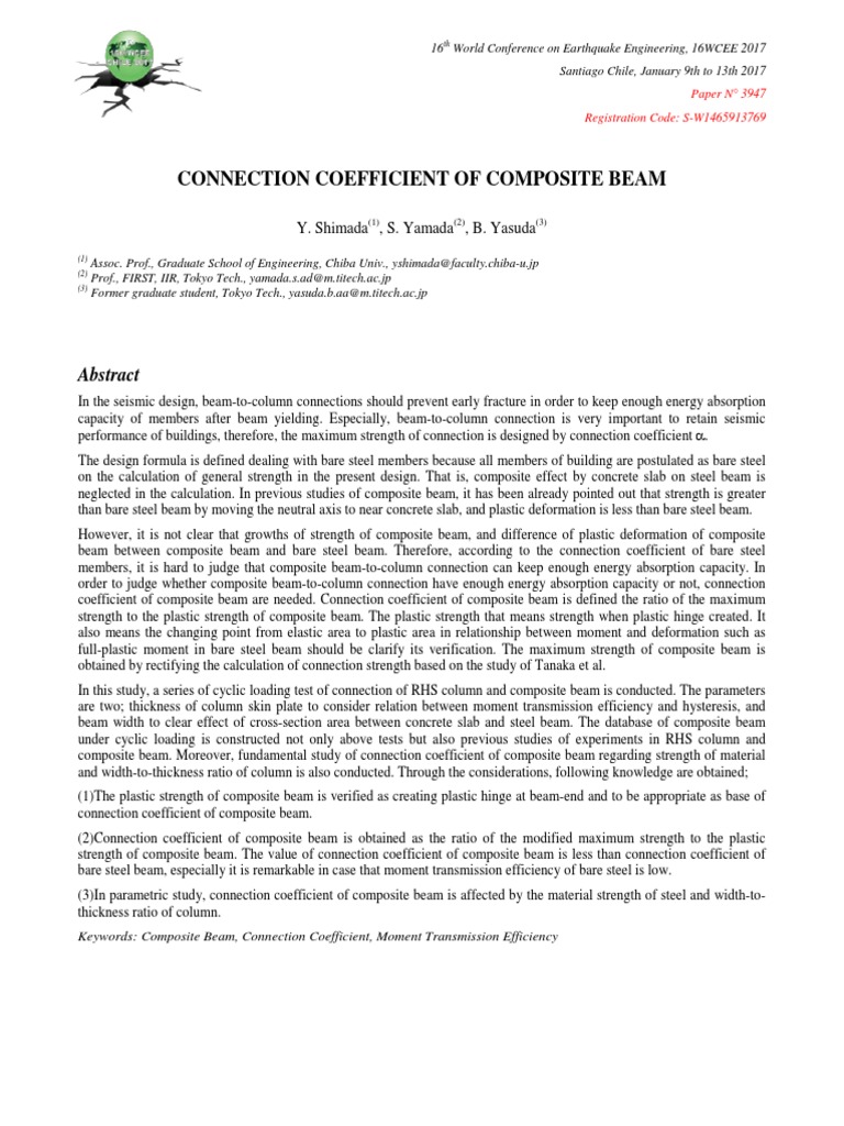 Composite Beam Connection Coefficient Study | PDF | Strength Of ...