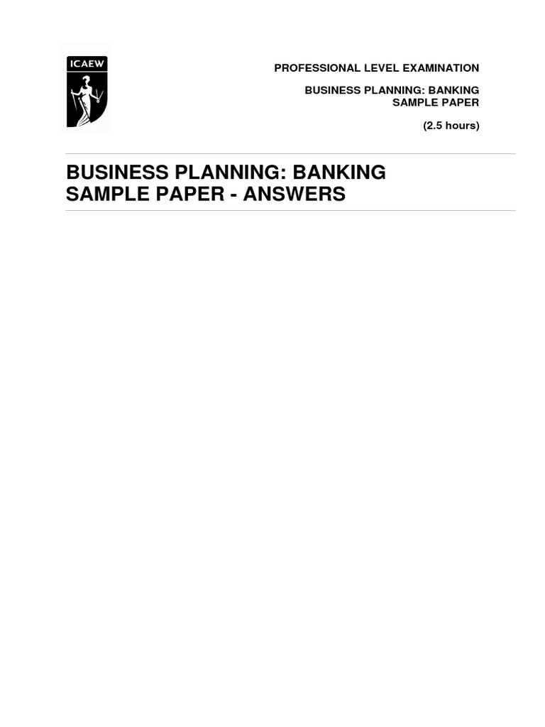 Banking Business Planning Exam Sample | PDF | Loans | Banks