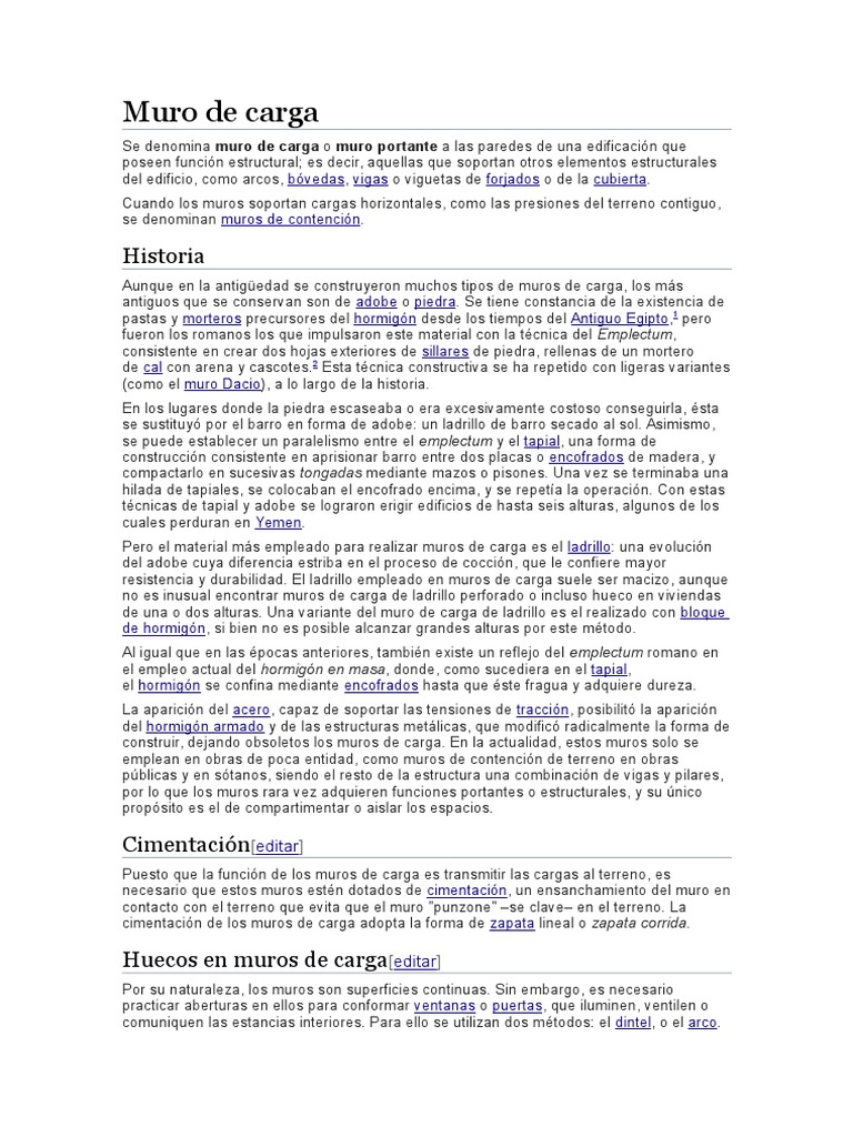 Muro de Carga | Componentes | Diseño arquitectonico