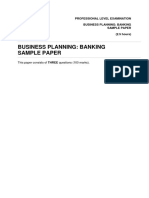 Business Planning Banking Sample Paper