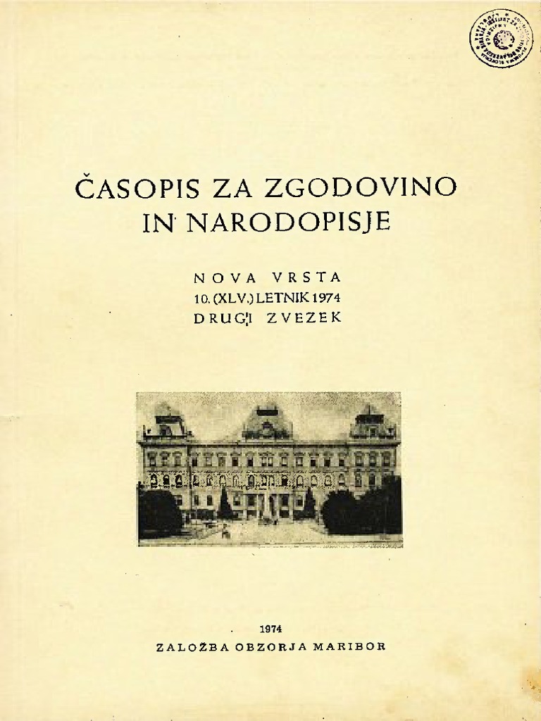 1974 2 Casopis Za Zgodovino in Narodopisje PDF 
